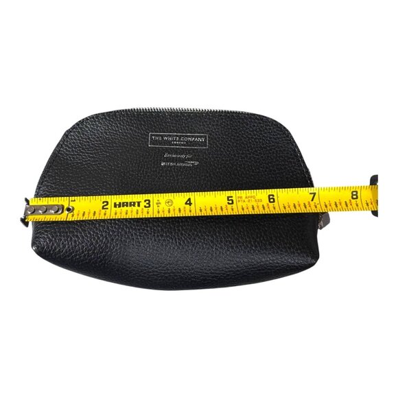 The White Company British Airways Black Textured Leather Zip Empty Pouch Set 2 - Picture 5 of 6